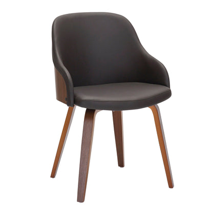Mid-century dining arm chair by HouseOfZazla with black upholstered seat and back, wood legs on Tampa Home & Garden Store