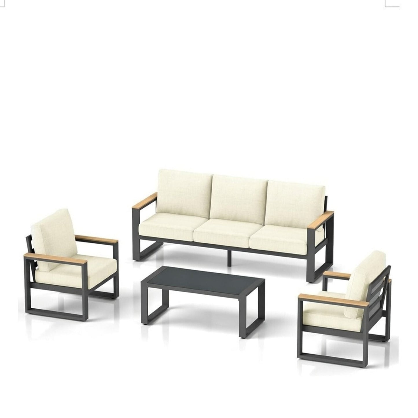 Modern Outdoor Sofa Set with the Coffee Table