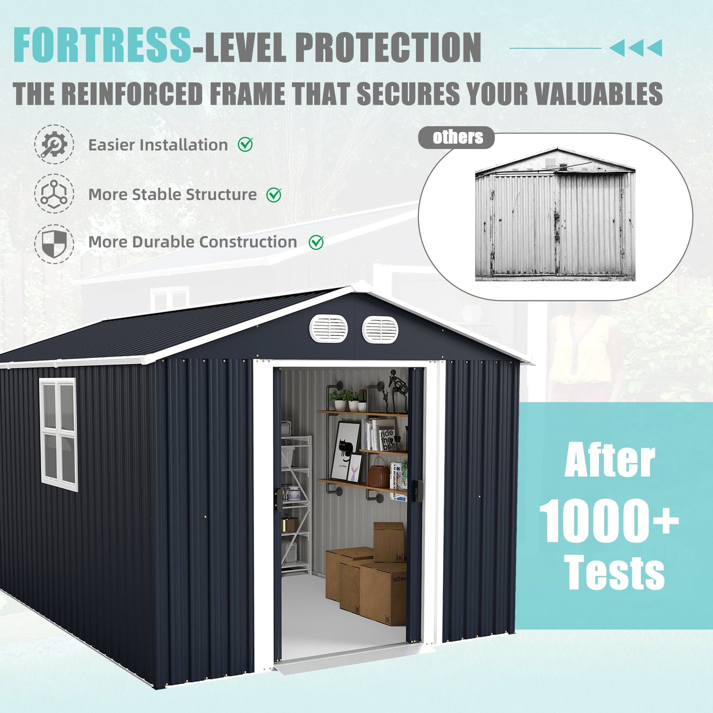 Campcraft 8x12 Outdoor Metal Storage Shed