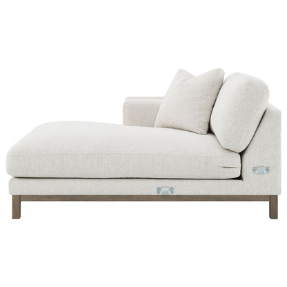 O'Brien sectional sofa with left chaise in sand fabric, textured upholstery and wood legs on Tampa Home & Garden Store
