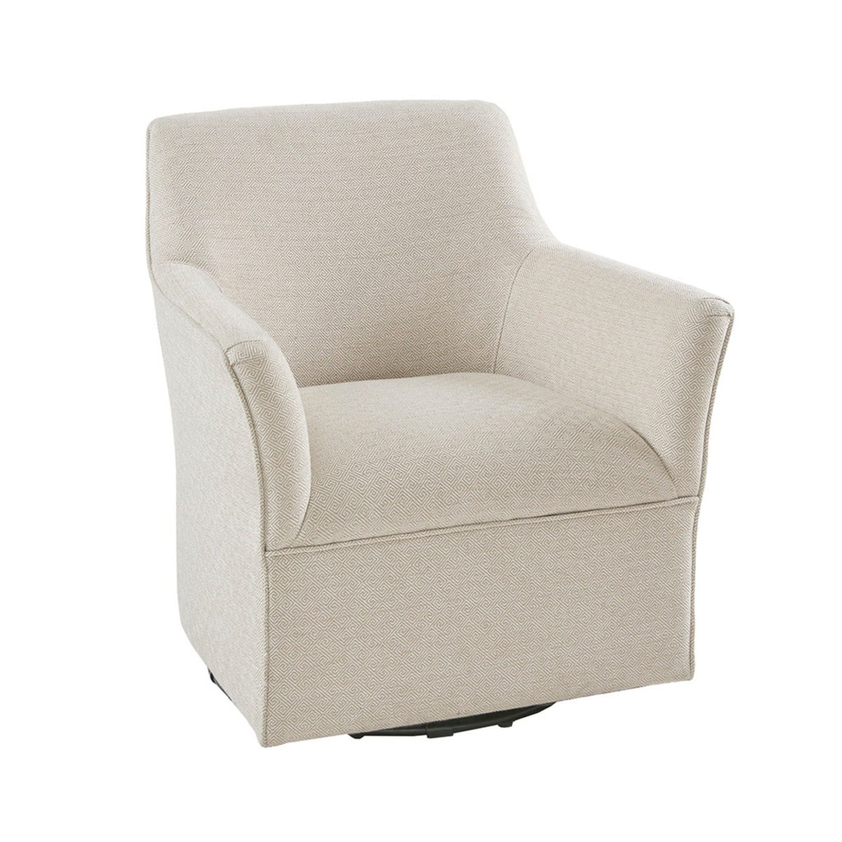 Swivel glider chair HouseOfZazla beige textured fabric with metal base 360° rotation on Tampa Home & Garden Store