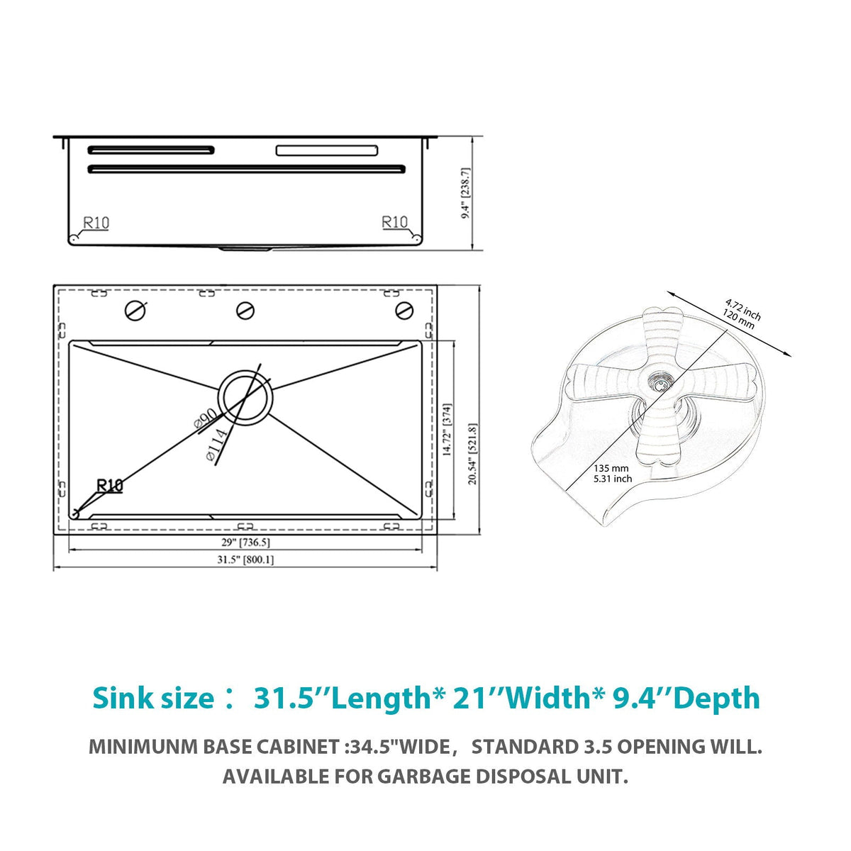 Drop-in kitchen sink with waterfall faucet and cup washer on Tampa Home & Garden Store