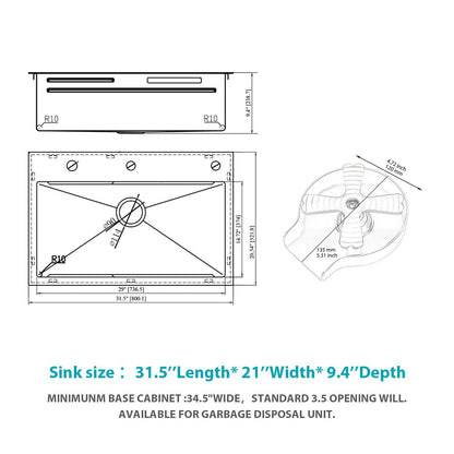Drop-in kitchen sink with waterfall faucet and cup washer on Tampa Home & Garden Store