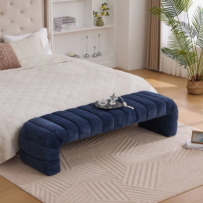 Modern Upholstered Bed Bench with Channel Tufted