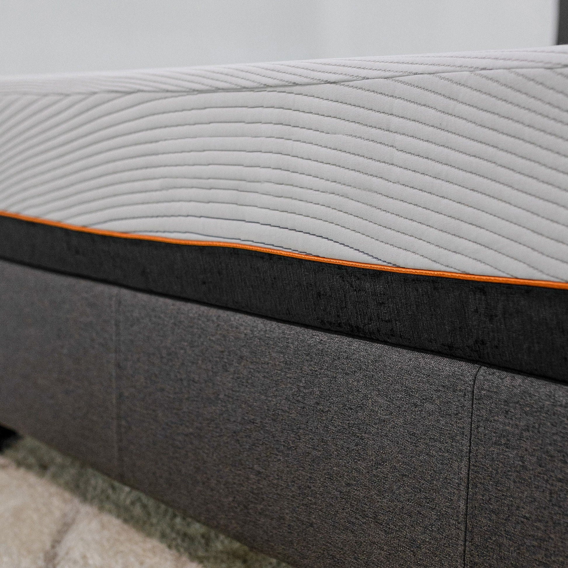 10-inch Regen Cooling Copper Infused Memory Foam Mattress white quilted cover with orange edge HouseOfZazla on Tampa Home & Garden Store