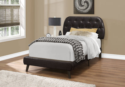 Stylish Upholstered Twin Bed With Metal Legs