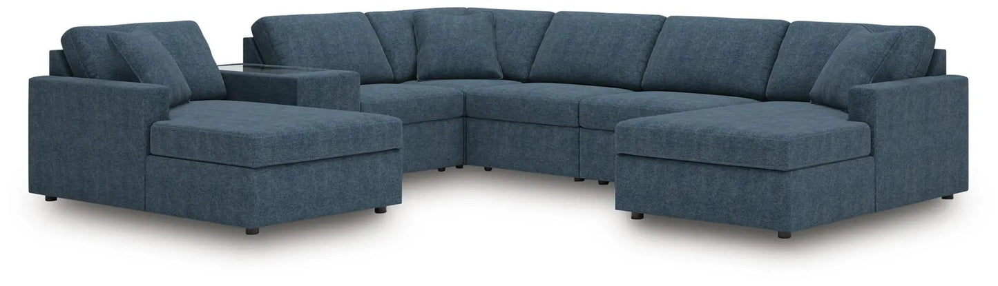 Modmax Sectional Ink blue fabric U-shaped with chaise ends by Unique Piece Furniture on Tampa Home & Garden Store