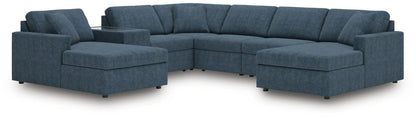 Modmax Sectional Ink blue fabric U-shaped with chaise ends by Unique Piece Furniture on Tampa Home & Garden Store