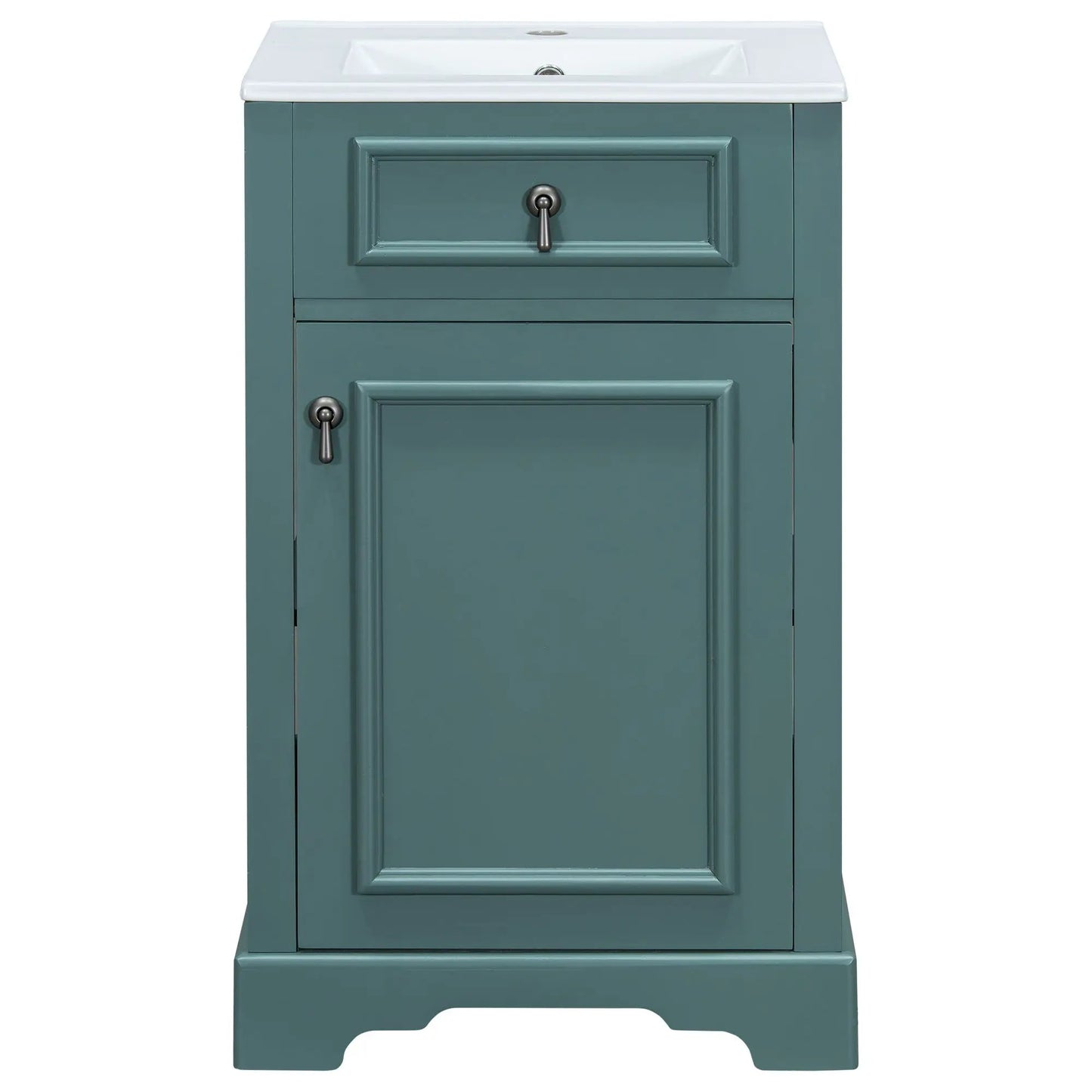 Elegant Vanity With Ceramic Sink and Shelf
