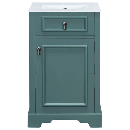 Elegant Vanity With Ceramic Sink and Shelf