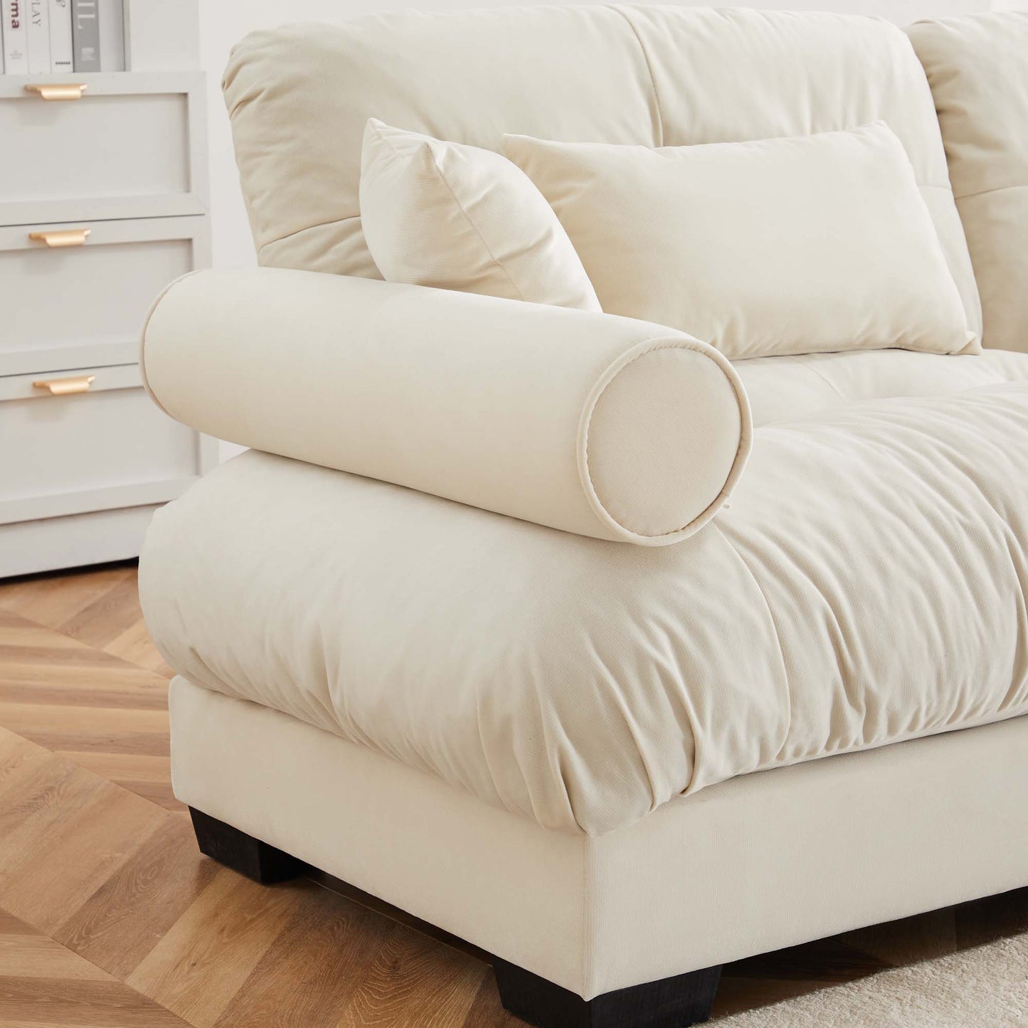 Modern Modular Velvet Sofa Set and Cushions