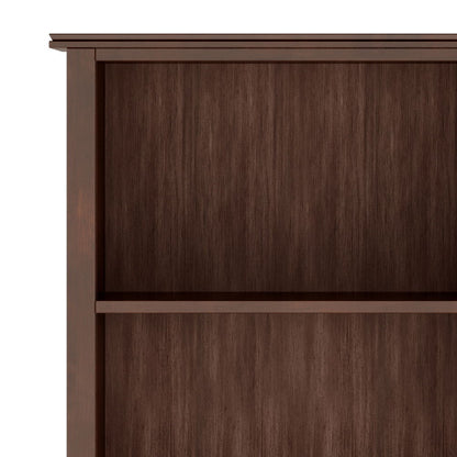 Handcrafted solid wood bookcase with five shelves in dark brown finish on Tampa Home & Garden Store
