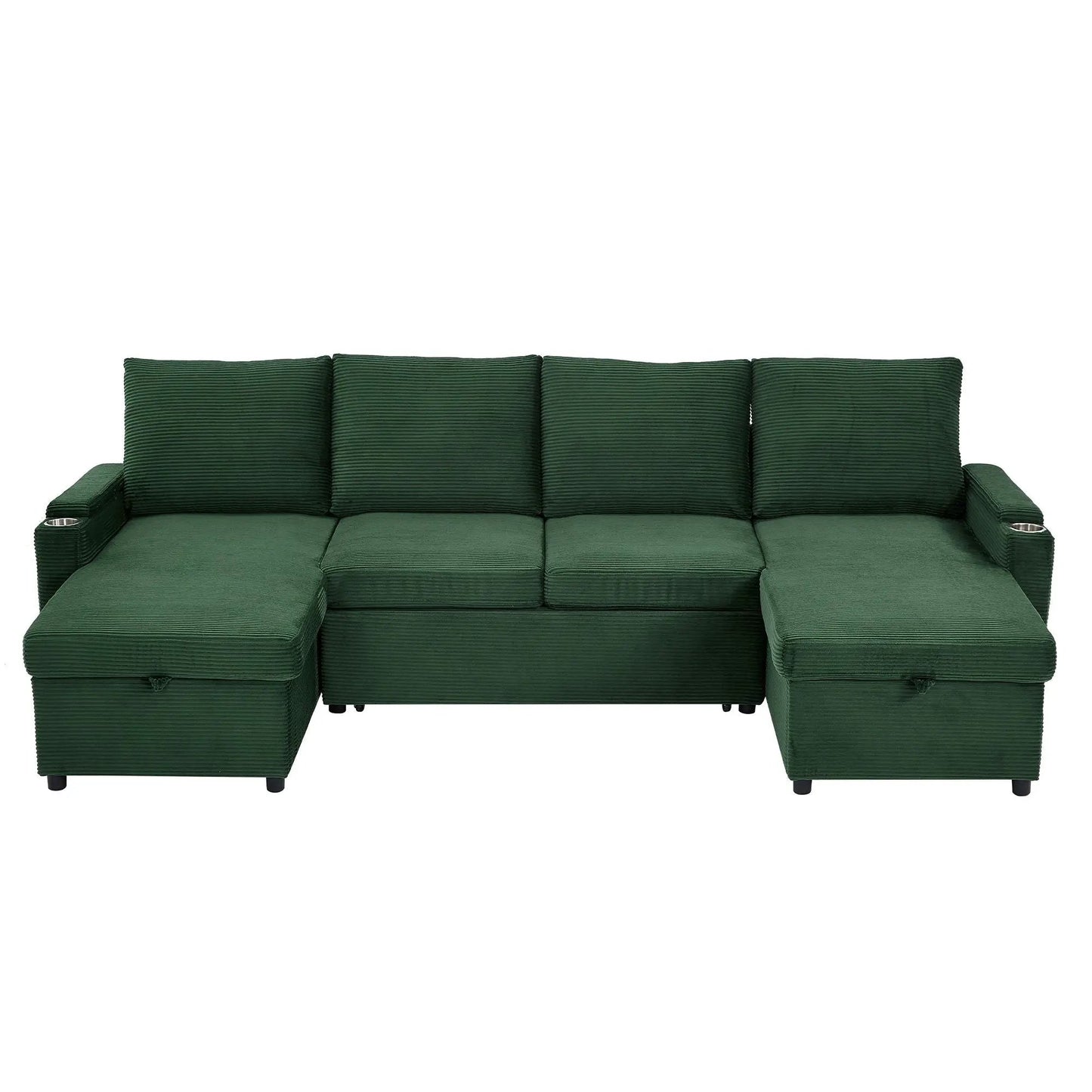 U Shaped Sectional Sofa Bed with Storage Chaise