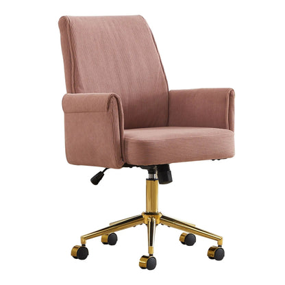 Ergonomic mid-back swivel chair in striped rose fabric by Unique Piece Furniture on Tampa Home & Garden Store