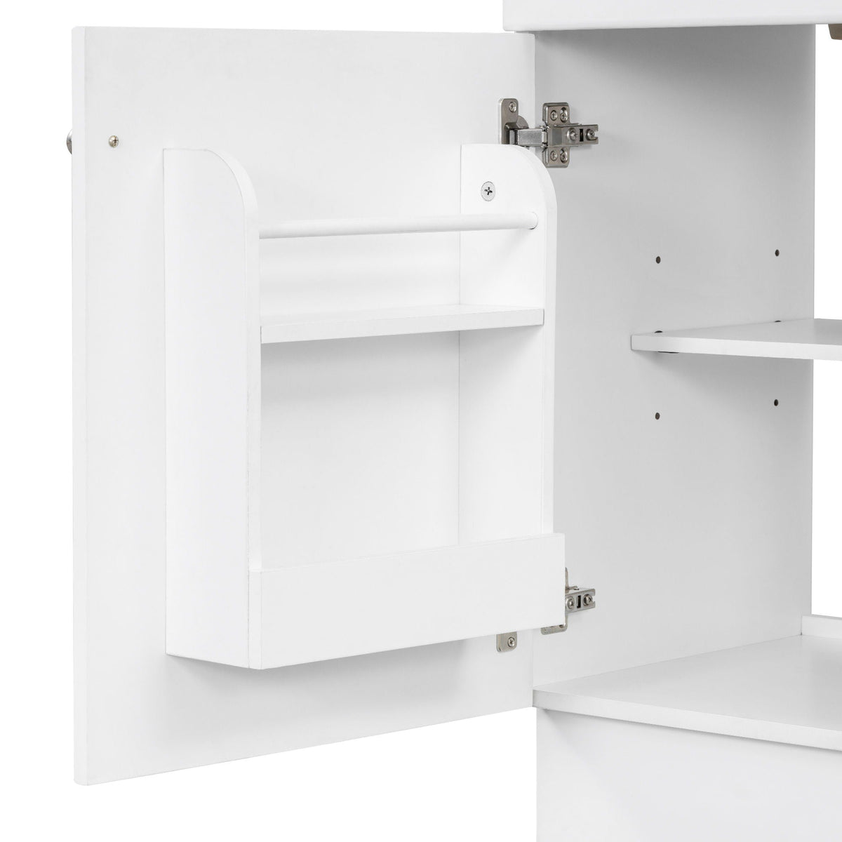 Bathroom vanity with sink, white wood cabinet with adjustable shelf by HouseOfZazla on Tampa Home & Garden Store