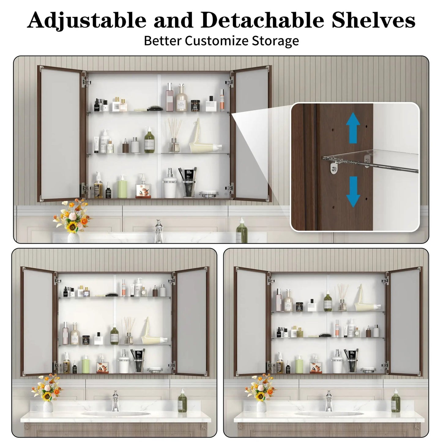 Medicine Cabinet Wall Mounted Mirror with Storage
