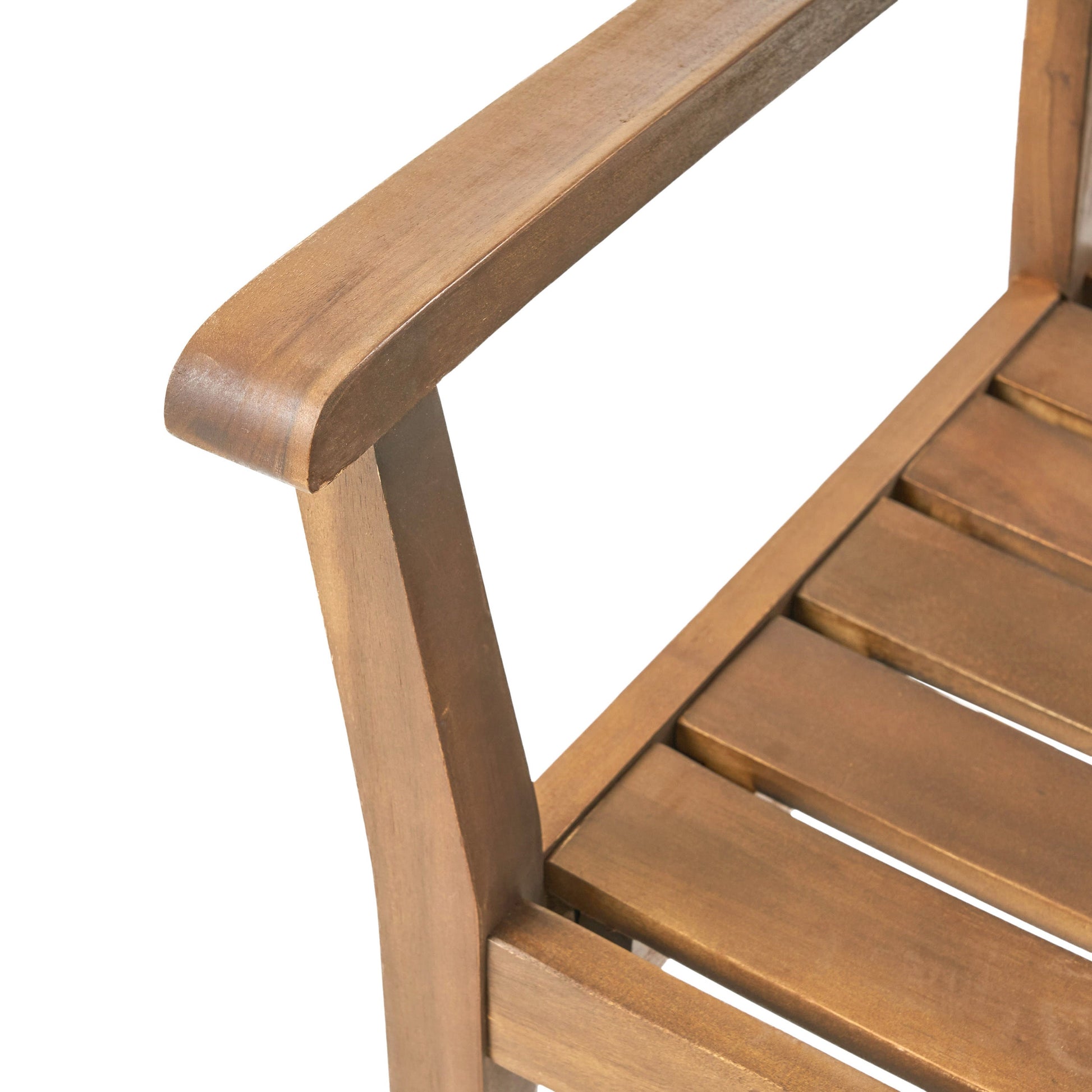 Stamford Dining Chairs set of 2, acacia wood outdoor armchairs with arms and slatted seat on Tampa Home & Garden Store