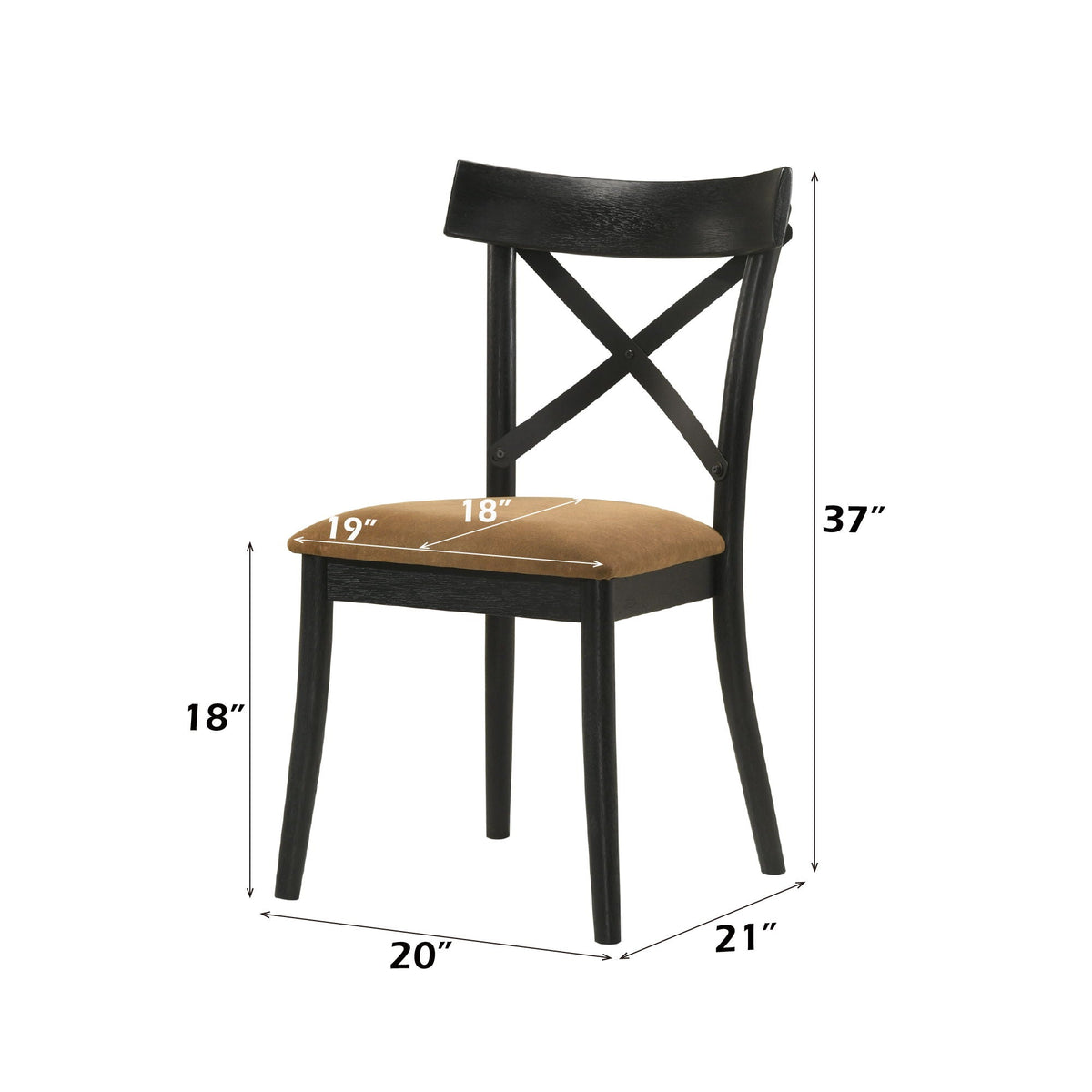 Black faux leather side chair set of 2 with X-back for kids by HouseOfZazla on Tampa Home & Garden Store