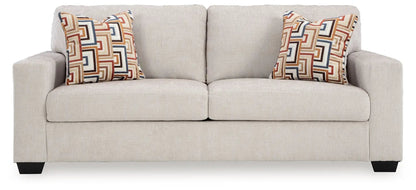 Aviemore sofa sleeper in light beige fabric with geometric pillows Unique Piece Furniture on Tampa Home & Garden Store