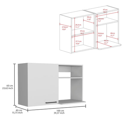 Burwood White Kitchen Wall Cabinet and Shelves