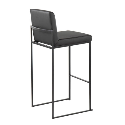 High back contemporary barstool in black faux leather with metal frame by HouseOfZazla on Tampa Home & Garden Store