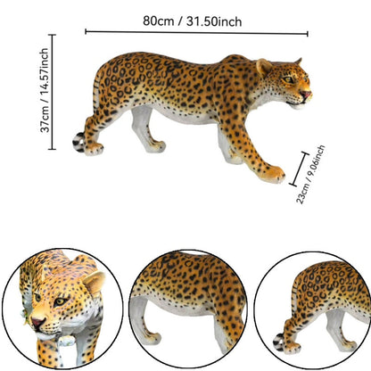 Realistic leopard garden statue 32in resin sculpture with tan/black spotted coat, HouseOfZazla on Tampa Home & Garden Store