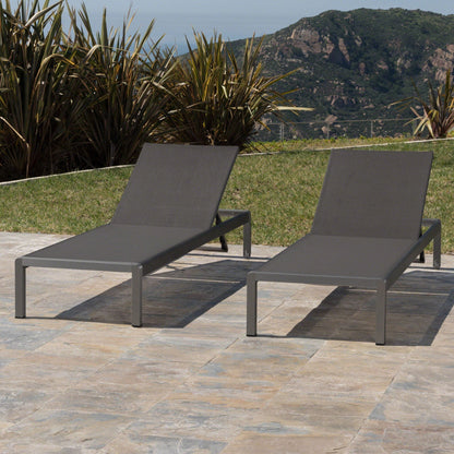 Outdoor Patio Chaise Lounge (2) in dark gray with 5-position recline by HouseOfZazla on Tampa Home & Garden Store