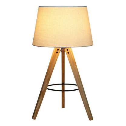 Decorative LED Desk Lamp, 3-Legged natural wood tripod with beige shade, HouseOfZazla table lamp on Tampa Home & Garden Store