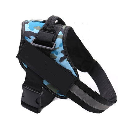 Personalized dog harness NO PULL blue camo vest with adjustable straps Pet Zen on Tampa Home & Garden Store