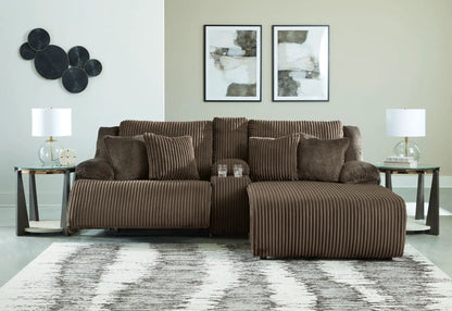 Top Tier Corduroy Reclining Sectional with Chaise