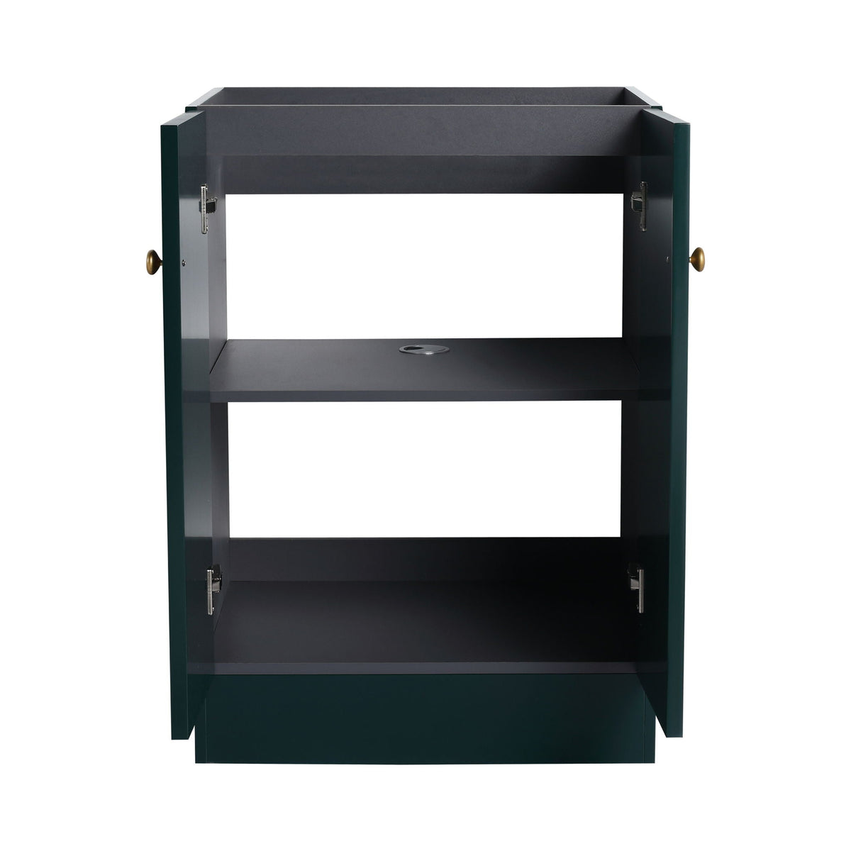 HouseOfZazla freestanding bathroom vanity with soft-close doors, dark green frame on Tampa Home & Garden Store