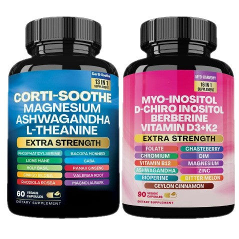 Arginine capsules Perfecsy, two dietary supplement bottles with blue and pink labels on Tampa Home & Garden Store
