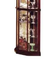 Huxley Corner Curio Cabinet in cherry finish by Unique Piece Furniture, glass-front display on Tampa Home & Garden Store