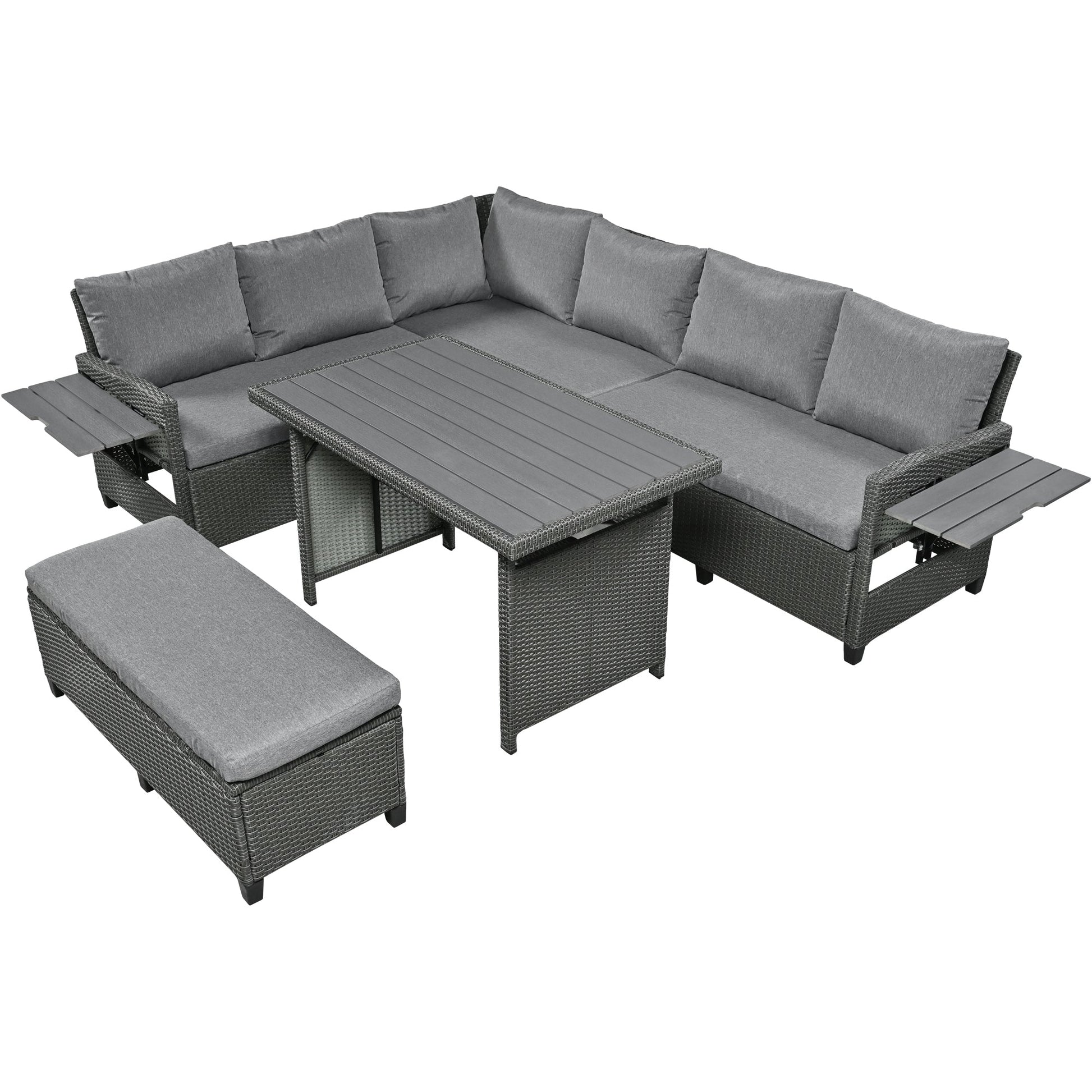 Tomax 5-Piece Outdoor Patio Rattan Sofa Set with cushions by HouseOfZazla on Tampa Home & Garden Store