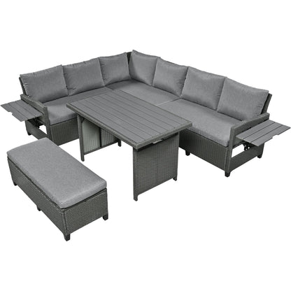 Tomax 5-Piece Outdoor Patio Rattan Sofa Set with cushions by HouseOfZazla on Tampa Home & Garden Store