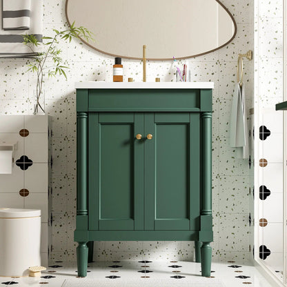Bathroom Vanity with Top Sink and Dual Storage