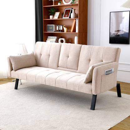 Compact Foldable Sofa Bed and Cup Holder