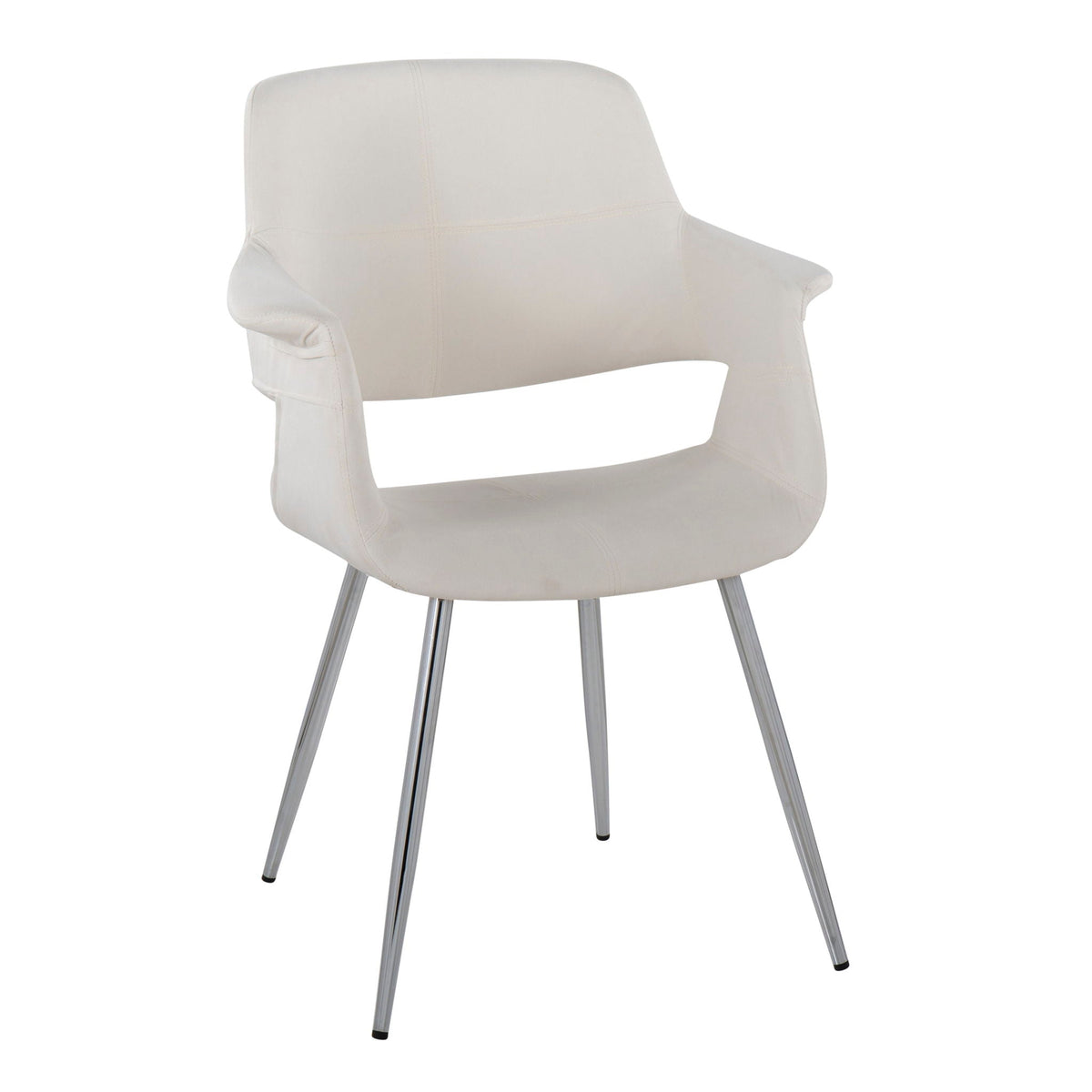 Retro Chic Art Deco Chair Set with chrome frame in cream upholstery by HouseOfZazla on Tampa Home & Garden Store