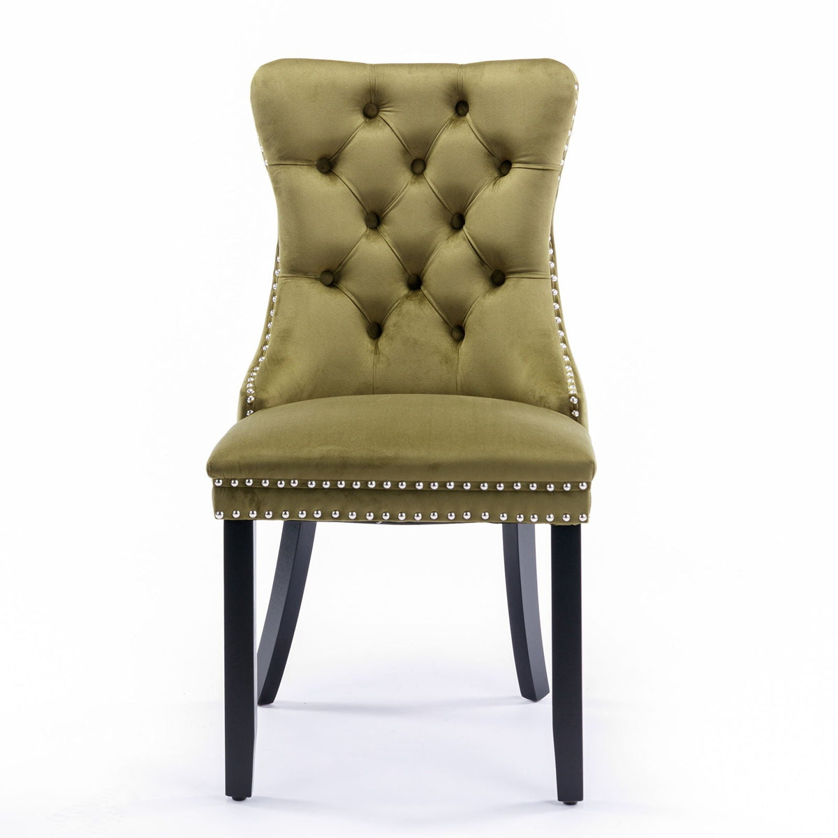 Tufted velvet dining chair set olive with diamond tufting nailhead trim HouseOfZazla on Tampa Home & Garden Store