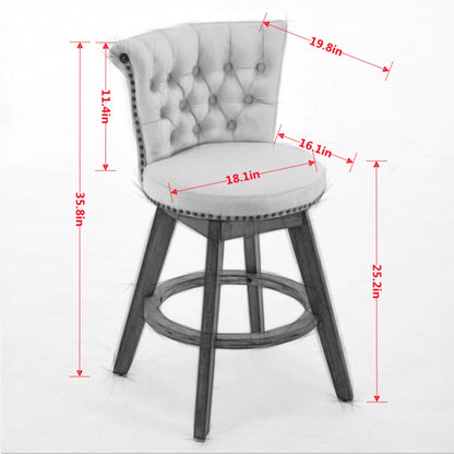 26in velvet tufted counter stools set of 2 with 360° swivel by HouseOfZazla on Tampa Home & Garden Store