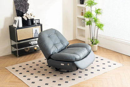 Power recliner swivel glider chair in gray upholstery with USB charger and music player on Tampa Home & Garden Store