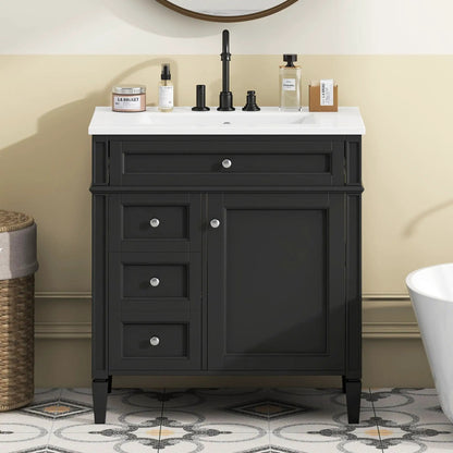 Bathroom Vanity With Top Sink and Storage Cabinet