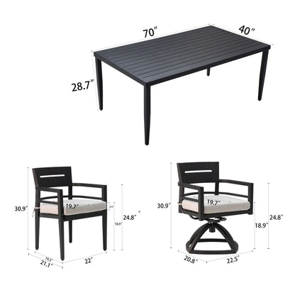 Outdoor Modern Dining Set with Cushioned Chairs