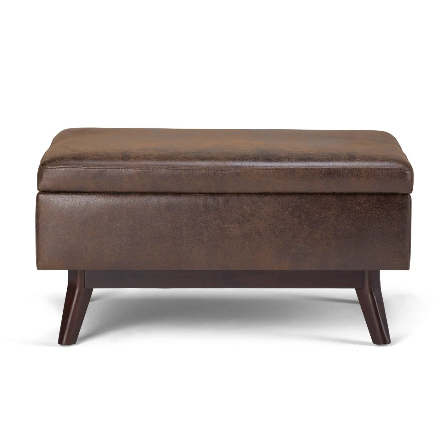 Owen upholstered rectangular storage ottoman in brown leather by Unique Piece Furniture on Tampa Home & Garden Store