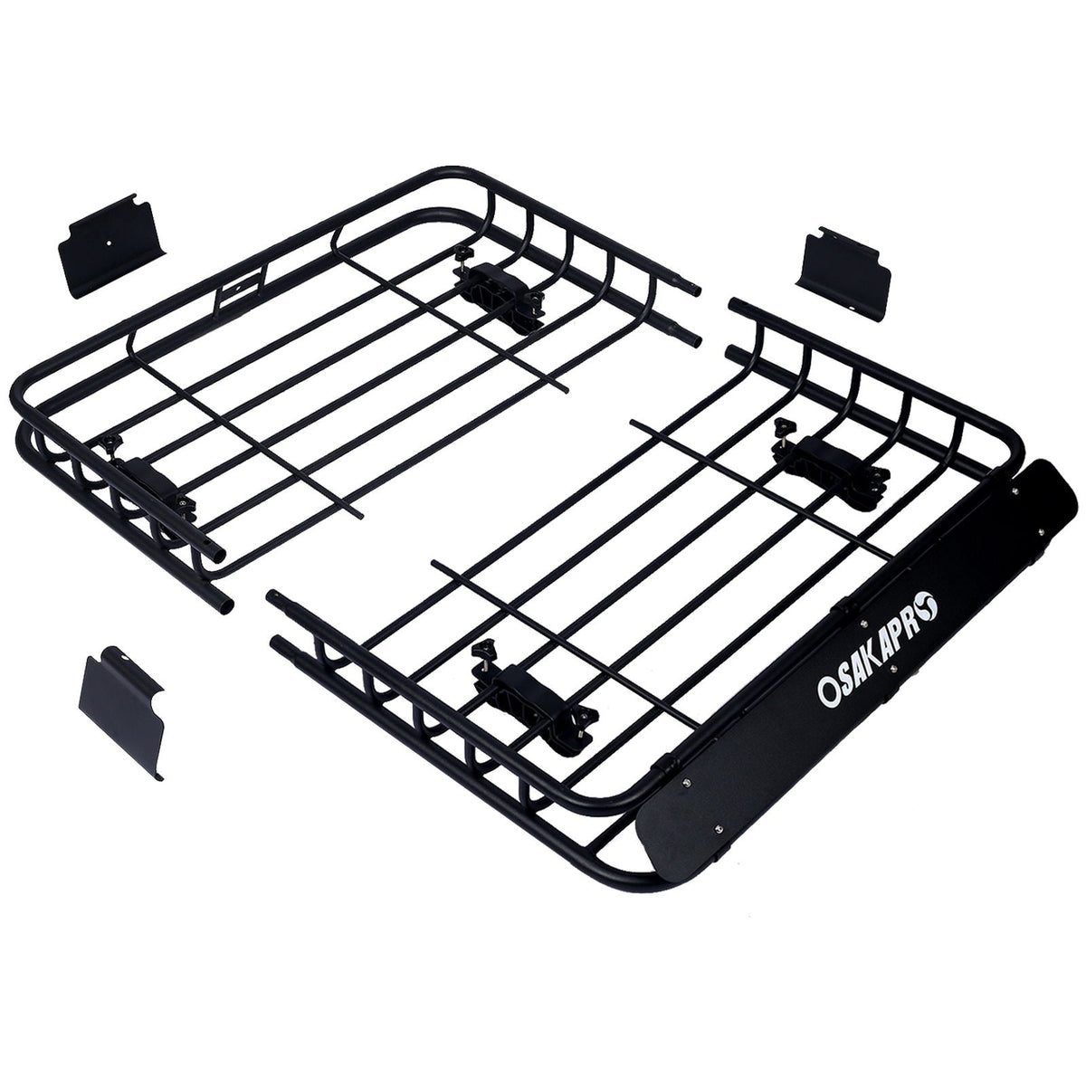 Rooftop cargo carrier basket black steel with mounting clamps HouseOfZazla universal fit on Tampa Home & Garden Store