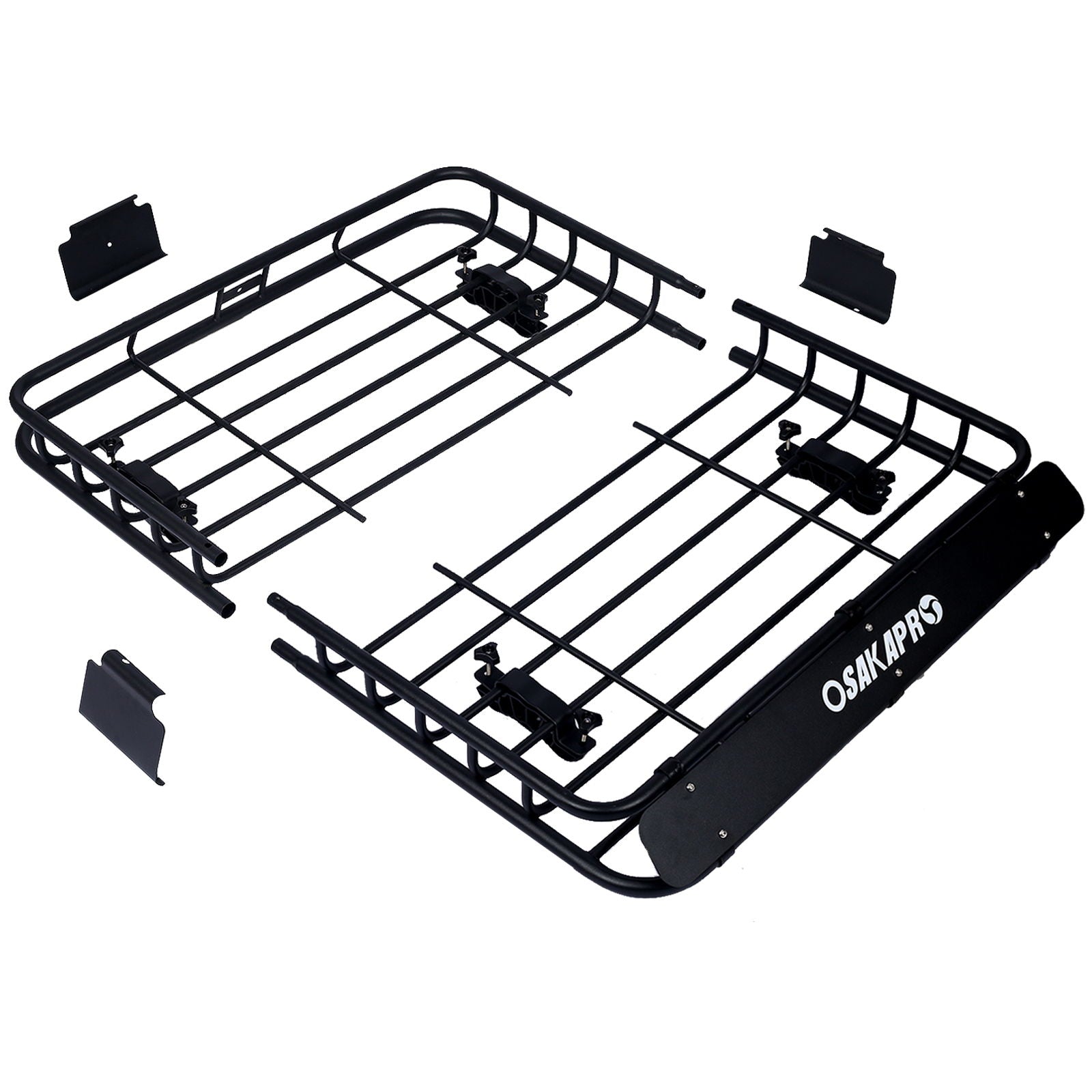 Rooftop cargo carrier basket black steel with mounting clamps HouseOfZazla universal fit on Tampa Home & Garden Store