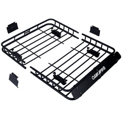 Rooftop cargo carrier basket black steel with mounting clamps HouseOfZazla universal fit on Tampa Home & Garden Store