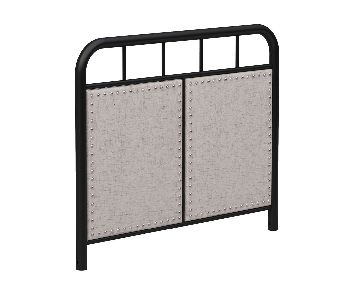 Twin Size Linen and Metal Upholstered Bed Frame
