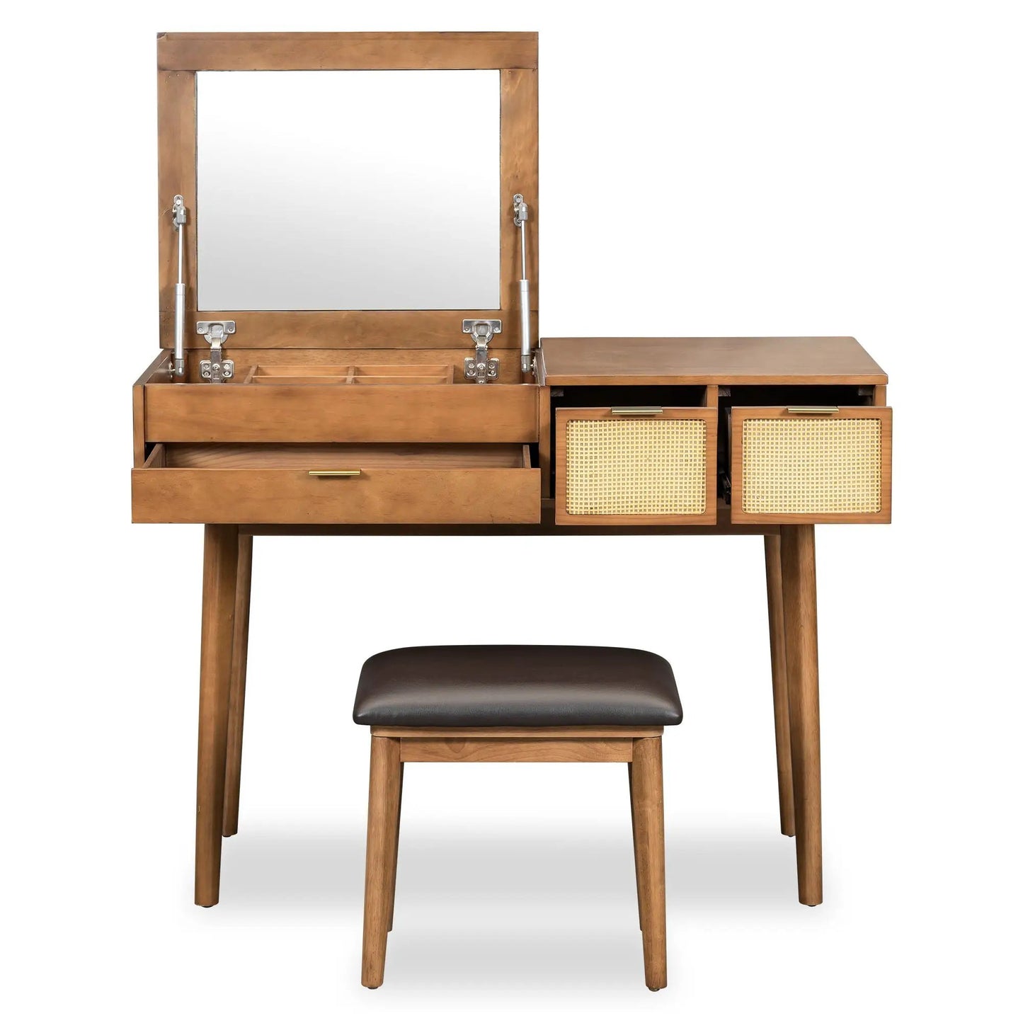 Classic wood vanity set with flip-top mirror, three drawers and storage Unique Piece on Tampa Home & Garden Store