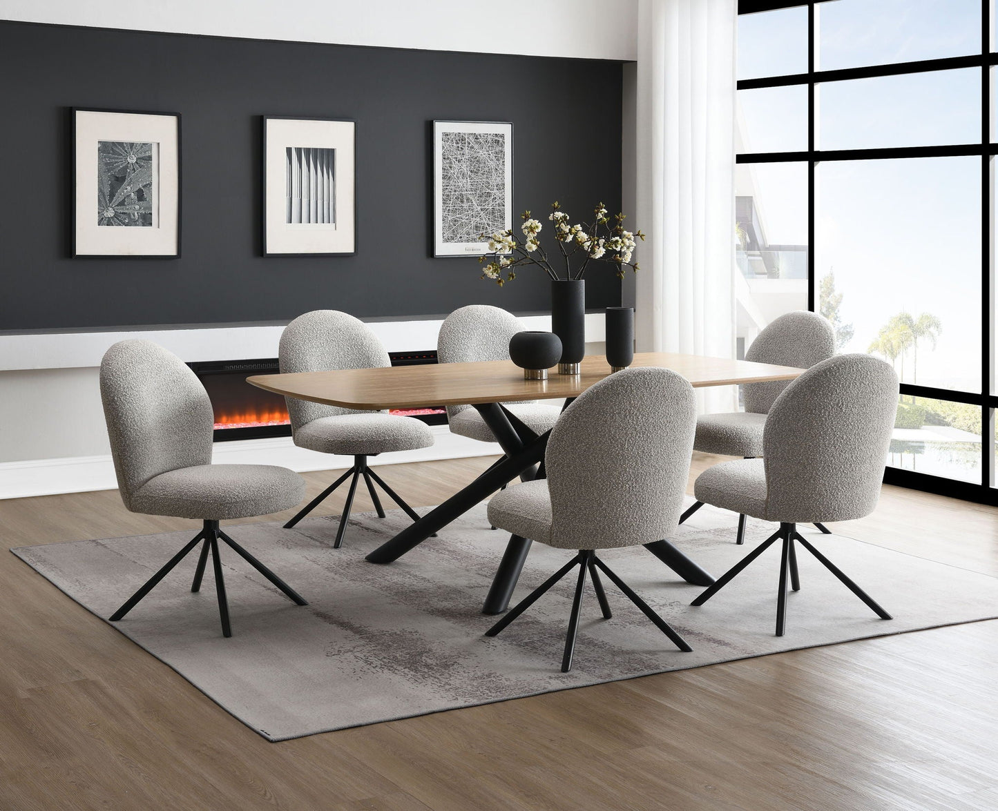 Lawton Seven Piece Dining Table and Side Chairs